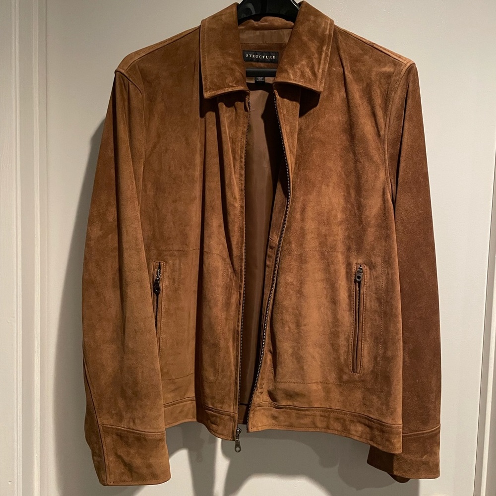 Structure - Mens brushed suede Leather Jacket
